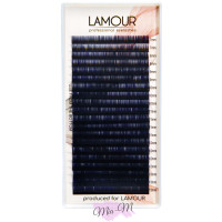 Вії для нарощування Lamour Color омбре MIX чорно-сині 0.10 D (7-13)