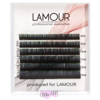 Вії для нарощування Lamour mini Color омбре MIX чорно-зелені 0.07 D (8-13)