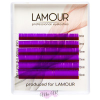 Вії для нарощування Lamour mini Color MIX фіолетові 0.10 D (8-13)