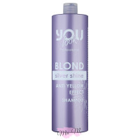 Фіолетовий шампунь для нейтралізації небажаної жовтизни You Look Professional Silver Shine Shampoo, 1000 мл