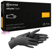 Рукавички нітрилові Nitrylex (розмір XS, чорні) 50 пар/уп