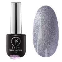 Гель лак Saga світловідбиваючий Cat Shine Silver