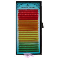 Вії для нарощування LEX 4color (red, orange, yellow, y-green) 0.07 СС mix (8-12)