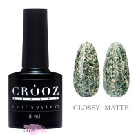 Гель-лак Crooz Blaze Gel №2 сіро-зелений з поталлю, 8 мл