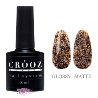 Гель-лак Crooz Blaze Gel №4 коричнево-чорний з поталлю, 8 мл
