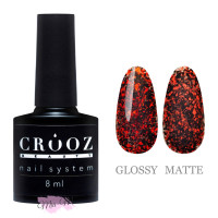 Гель-лак Crooz Blaze Gel №5 чорно-помаранчевий з поталлю, 8 мл