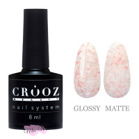 Гель-лак Crooz Blaze Gel №6 сріблясто-рожевий з поталлю, 8 мл