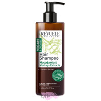 Шампунь для сухого та пошкодженого волосся Revuele Vegan & Organic Hair Shampoo з екстрактом макадамії та моринги, 400 мл