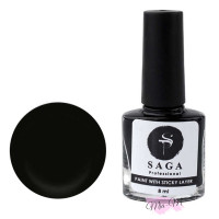 Лак-фарба для стемпінгу Saga Professional Stamping Paint with sticky layer з липким шаром чорний, 8 мл
