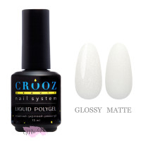 Рідкий полігель Crooz Liquid Polygel Shimmer №01 молочний із шиммером, 15 мл