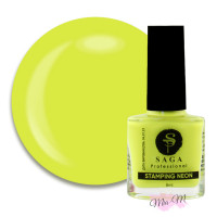 Лак-фарба для стемпінгу Saga Professional Stamping Neon №03 жовтий неон, 8 мл