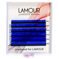 Вії для нарощування Lamour mini Color MIX сині 0.07 D (8-13)