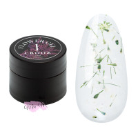 Гель для дизайну нігтів із сухоцвітами Crooz Flower Fairy Gel №1 білий, 5 мл