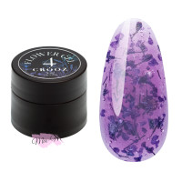 Гель для дизайну нігтів із сухоцвітами Crooz Flower Fairy Gel №4 фіолетовий, 5 мл