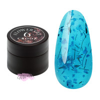 Гель для дизайну нігтів із сухоцвітами Crooz Flower Fairy Gel №6 блакитний, 5 мл