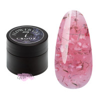 Гель для дизайну нігтів із сухоцвітами Crooz Flower Fairy Gel №7 рожевий, 5 мл