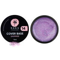 Камуфляжна база із шимером Saga Cover Base shimmer 15 мл № 14