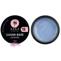 Камуфляжна база із шимером Saga Cover Base shimmer 15 мл № 15