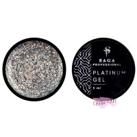 Гель-фарба для дизайну Saga Professional Platinum Paint №4 срібляста, 5 мл