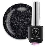 Топ для гель-лаку Saga Professional Top Crush №04 прозорий з частинками сяючої сріблястої слюди, 9 мл