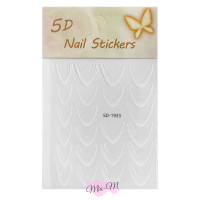 Наклейки для нігтів 5D Nail Stickers SD-1933 Френч білий градієнт
