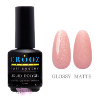 Рідкий полігель Crooz Liquid Polygel Shimmer №06 персиково-рожевий із шиммером, 15 мл