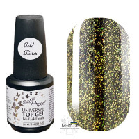 Топ с шиммером Nail Apex Gold glitter, 15 мл