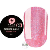 Камуфляжна база із шимером Saga Shimmer base chameleon 15 мл № 2