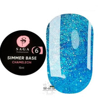 Камуфляжна база із шимером Saga Shimmer base chameleon 15 мл № 6