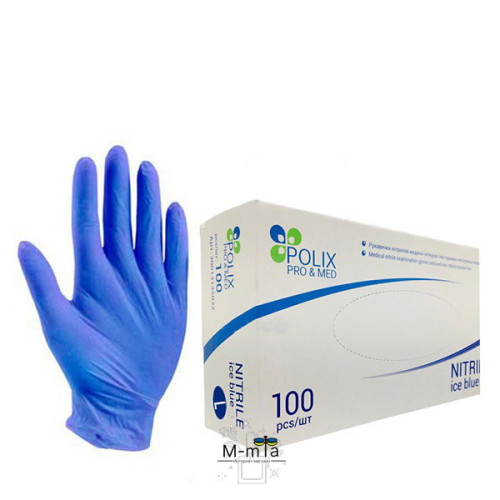 Рукавички нітрилові Polix Pro&Med (розмір L, блакитні) 50 пар/уп Рукавички нітрилові Polix Pro&Med (розмір L, блакитні) 50 пар/уп