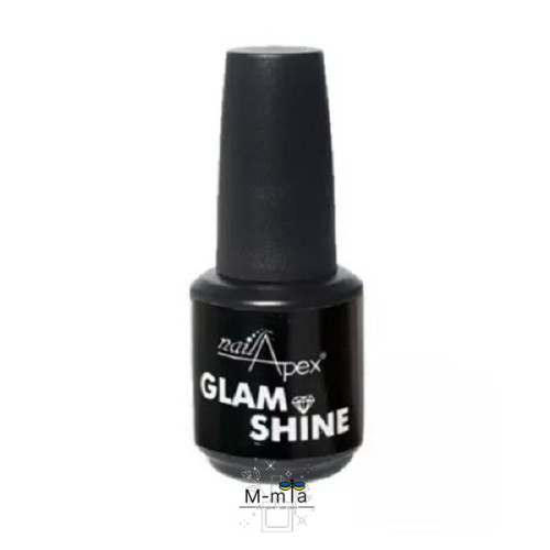 Каучуковий топ без липкого шару Nail Apex Glam Shine 15 мл Каучуковий топ без липкого шару Nail Apex Glam Shine 15 мл